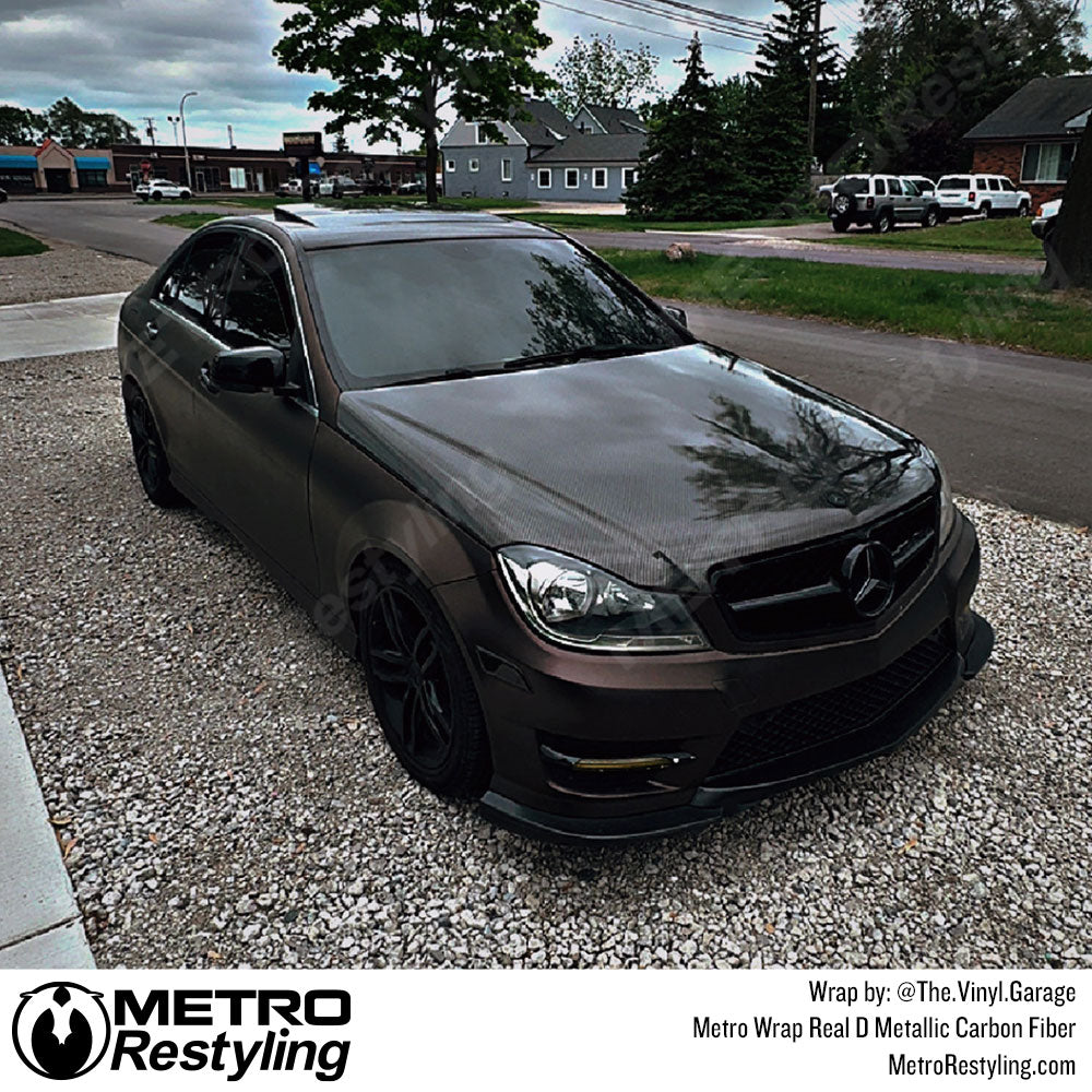 Forged metallic carbon fiber mercedes wrap