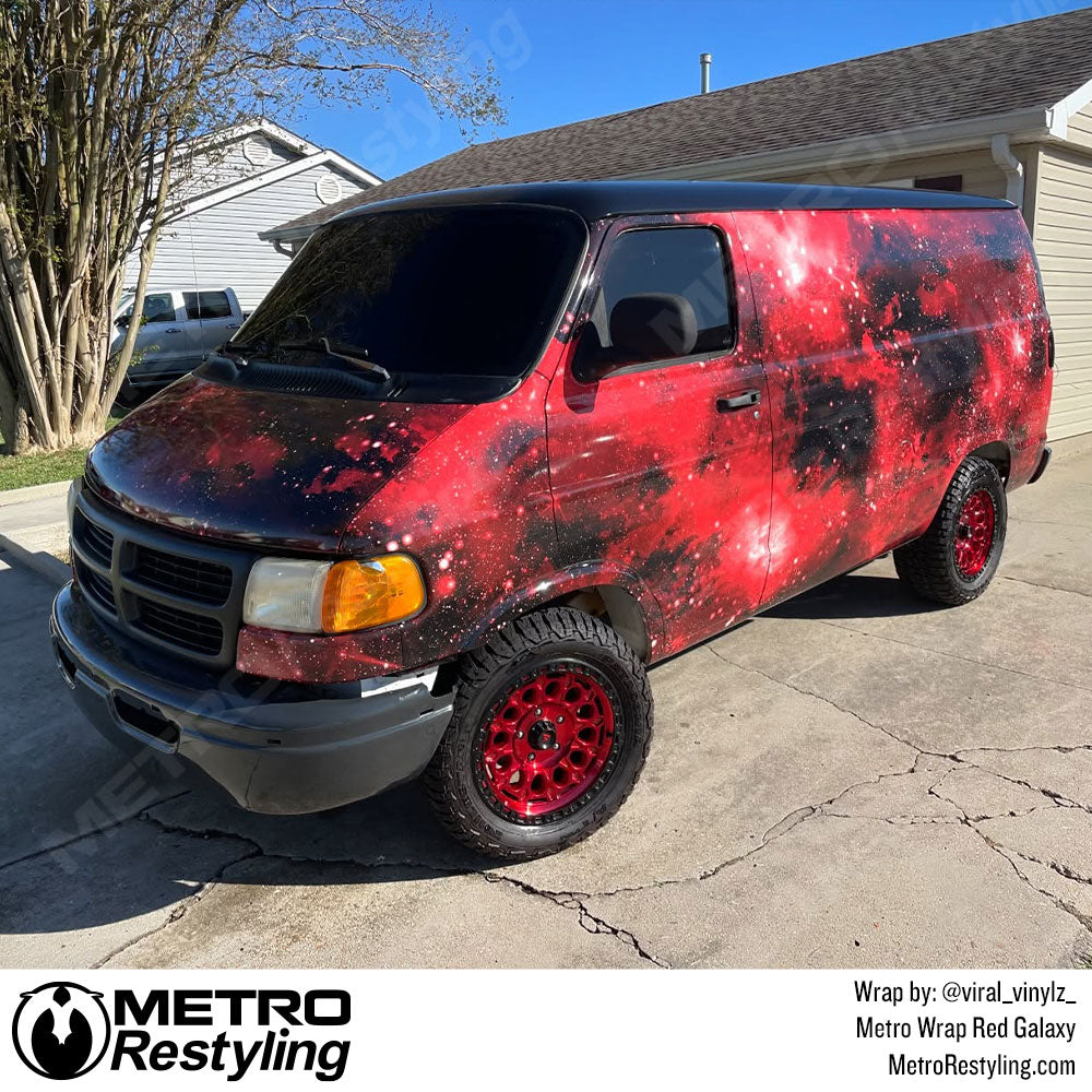 red galaxy van wrap