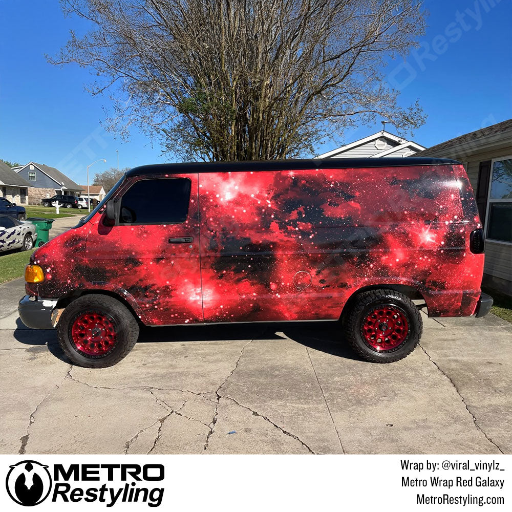 red galaxy van wrap