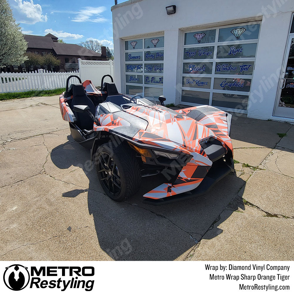 Metro Wrap Sharp Orange Tiger Camouflage Vinyl Film Polaris