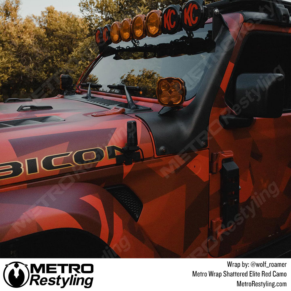 red shattered camo jeep wrap