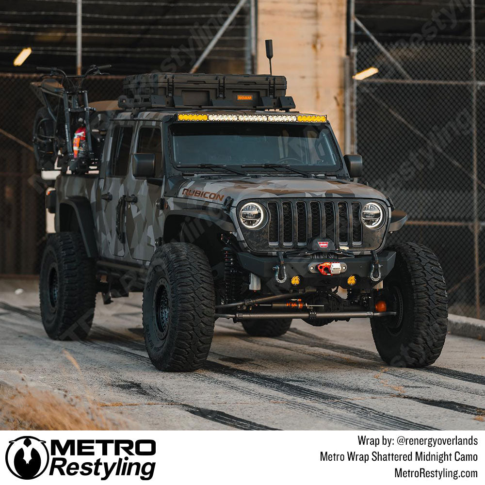 black shattered camo jeep wrap