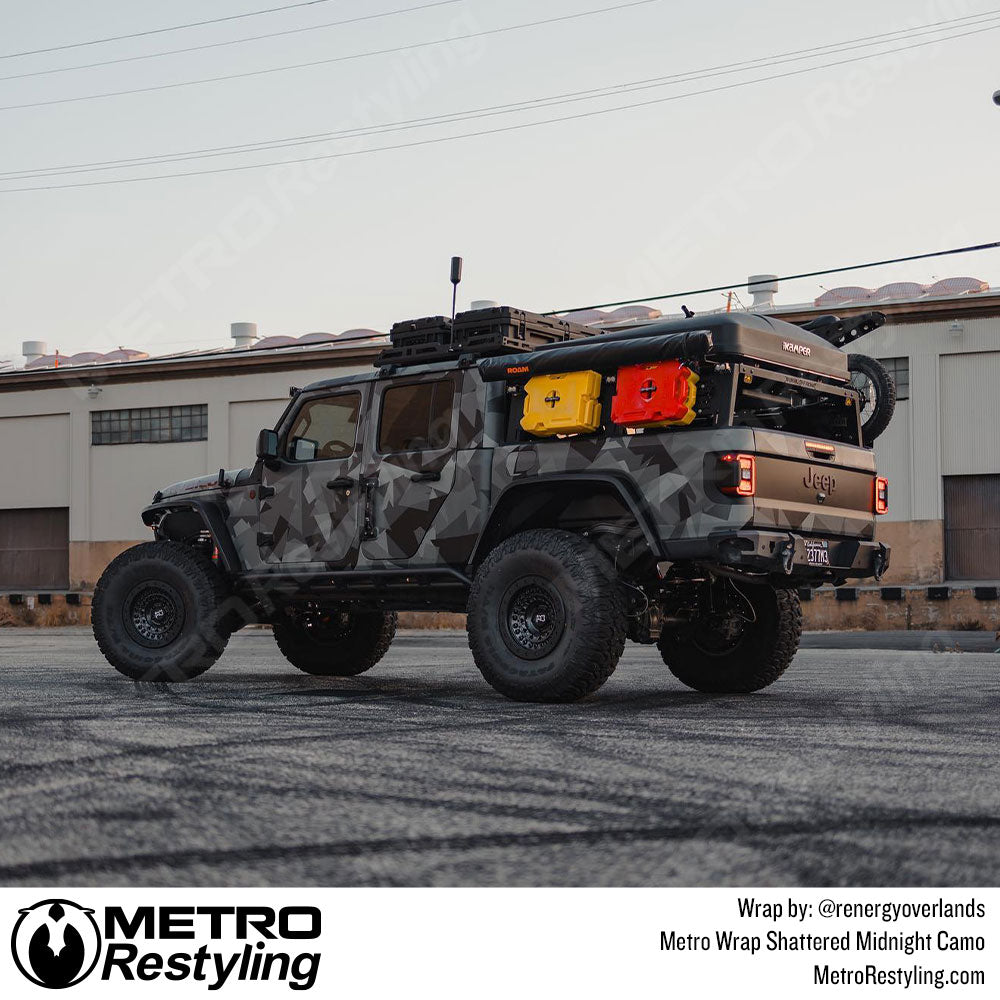 black shattered camo jeep wrap