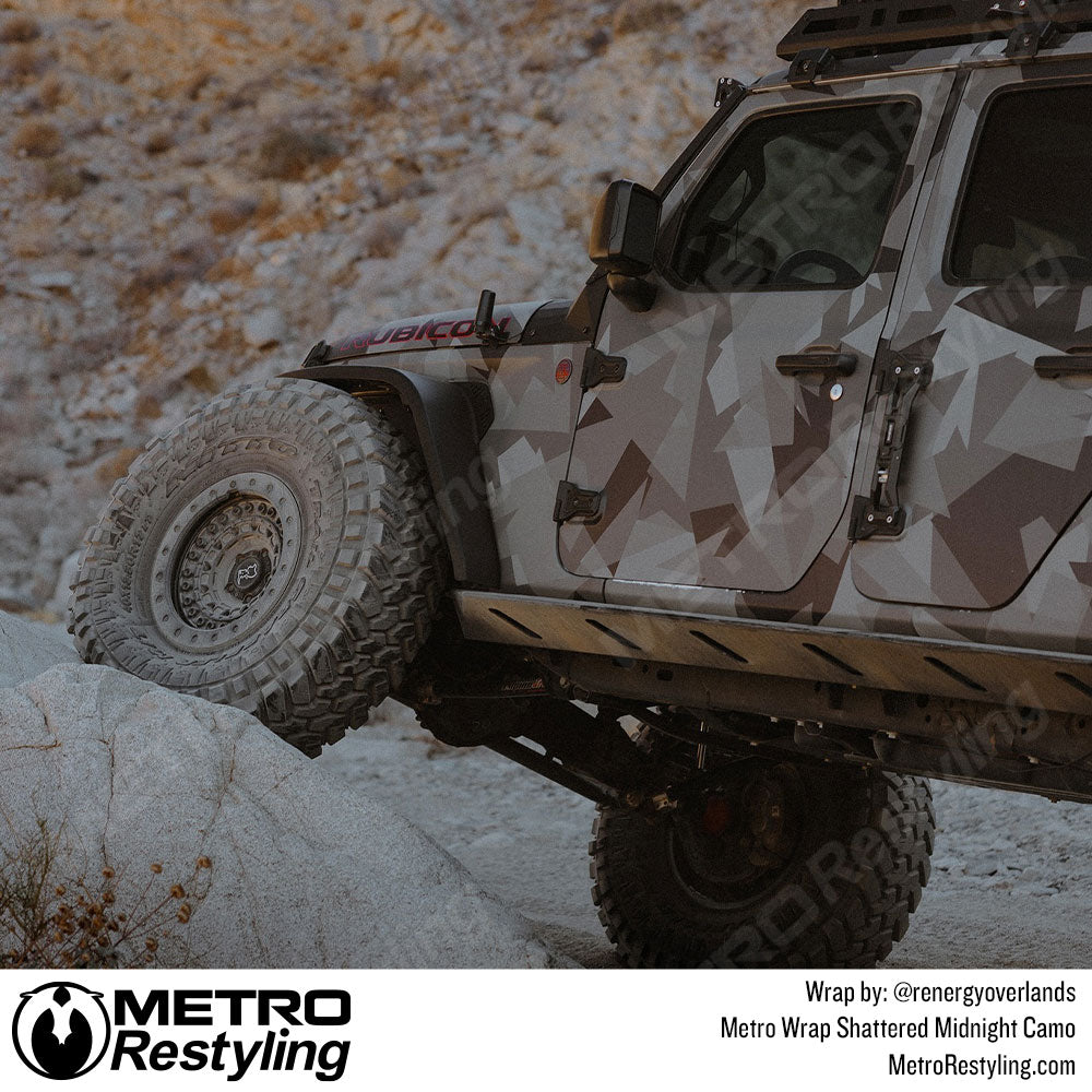 black shattered camo jeep wrap