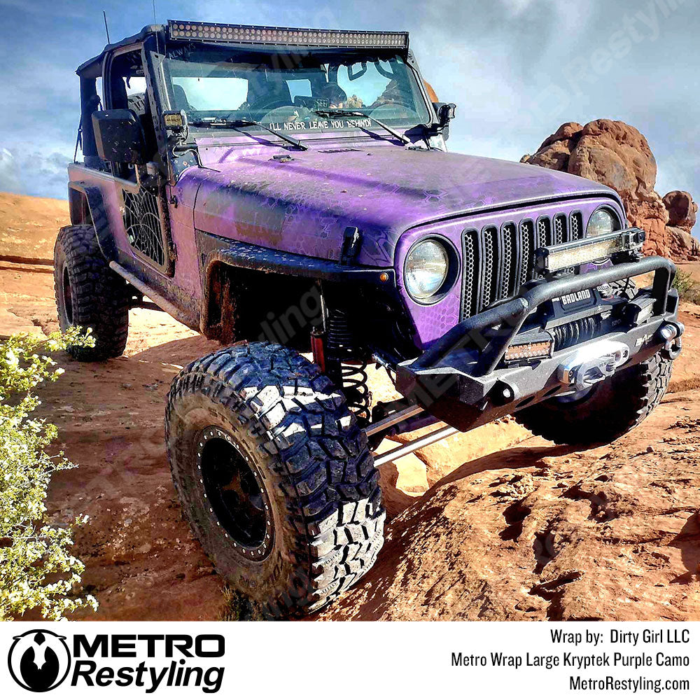 Kryptek Amethyst Camouflage Vinyl Wrapped Jeep