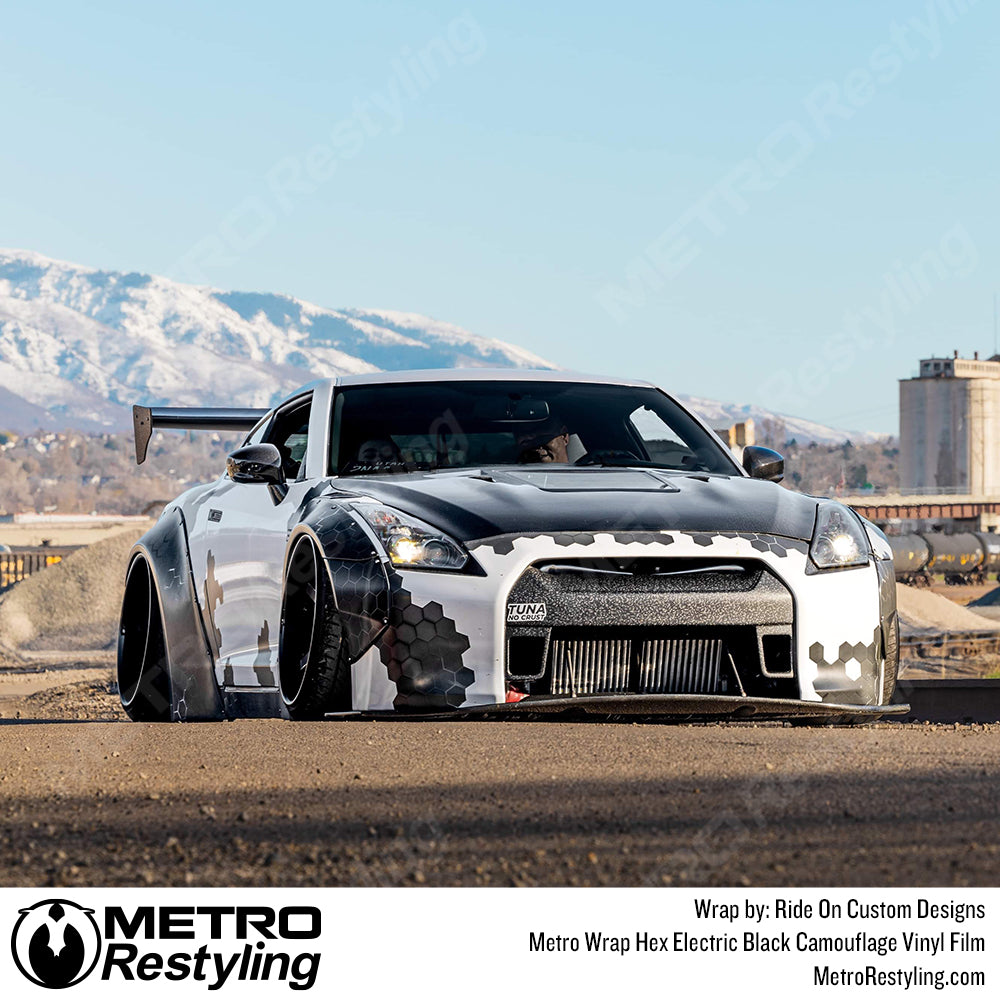 metro wrap hex electric black vinyl