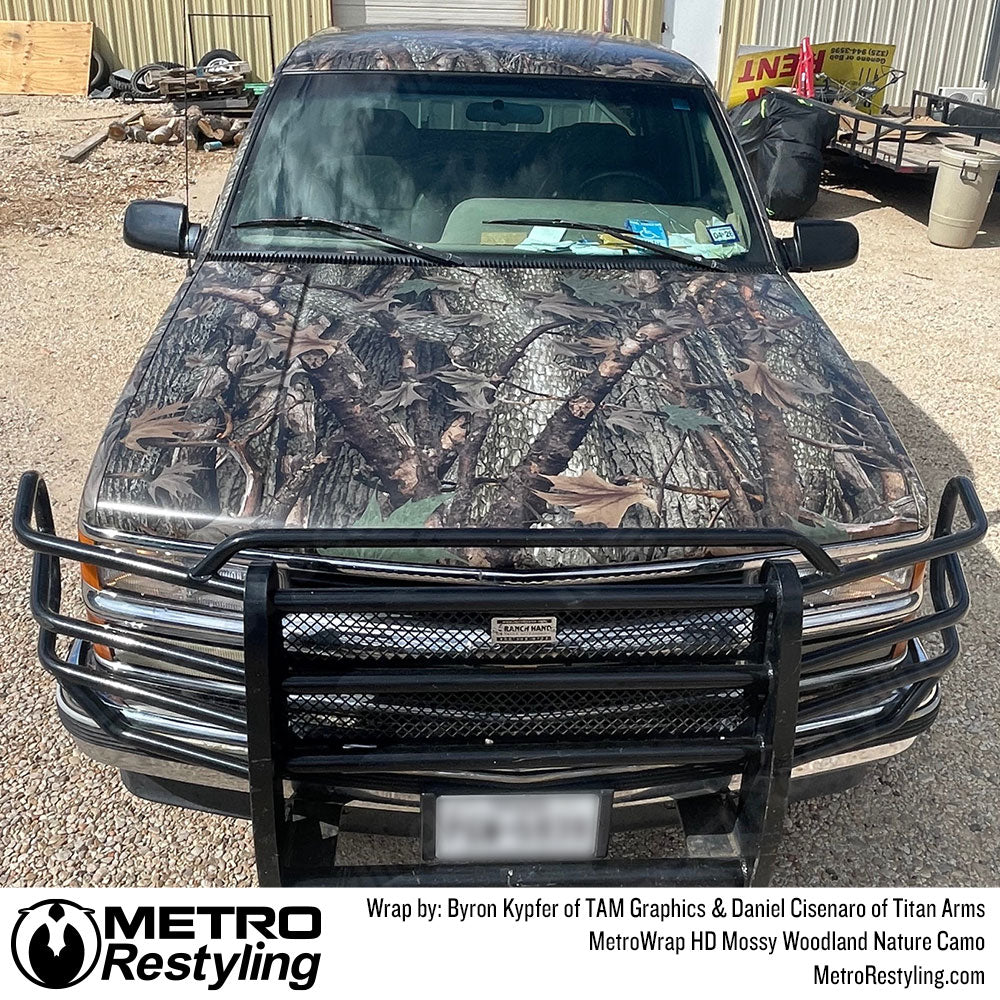 woodland camo truck wrap