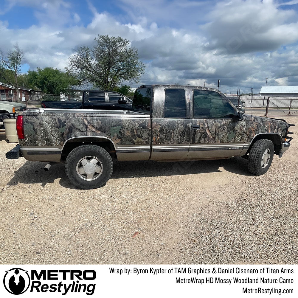 woodland camo truck wrap
