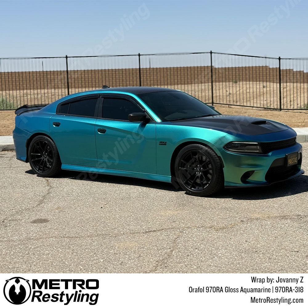 Gloss Aquamarine Dodge Charger Wrap