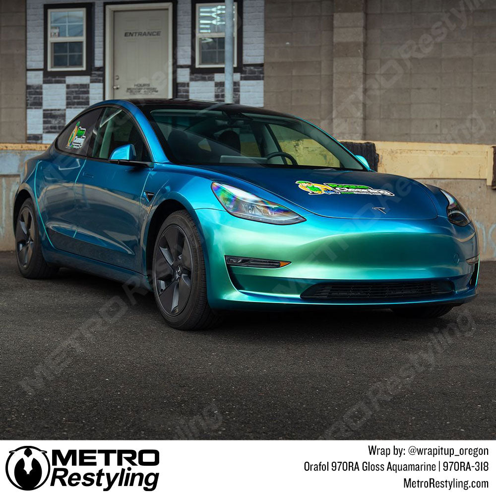Gloss Aquamarine Tesla Wrap