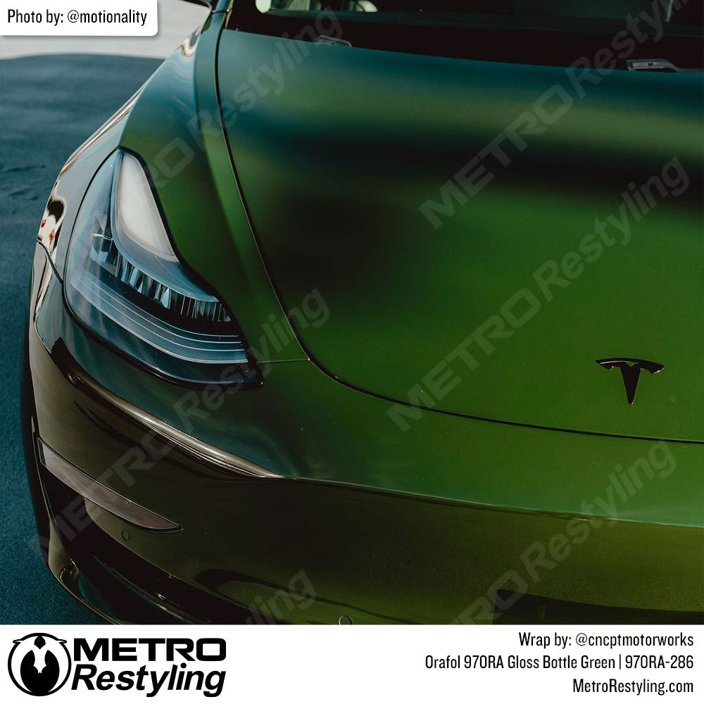 Green Tesla Wrap