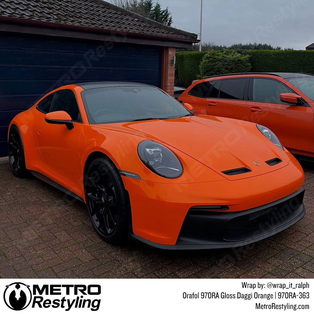 Orange Porsche Wrap
