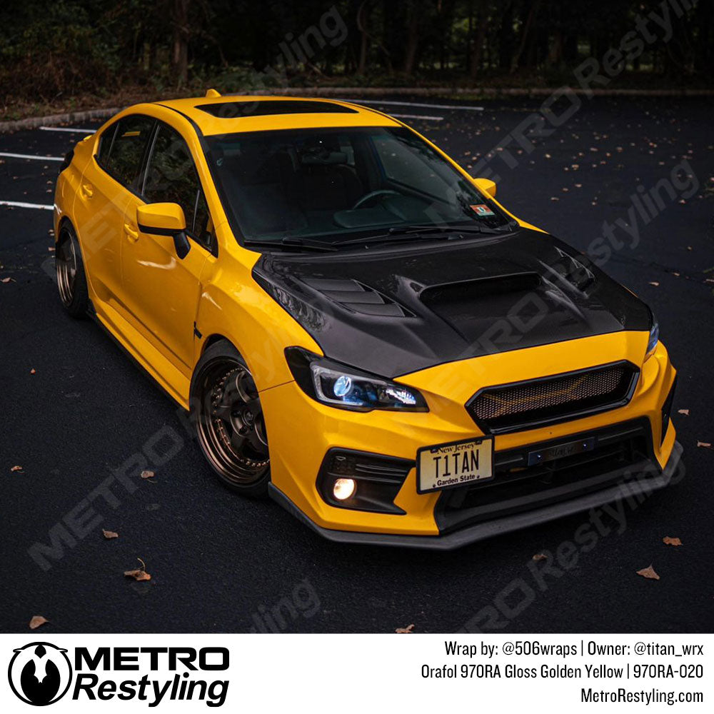 Yellow Subaru Vinyl Wrap