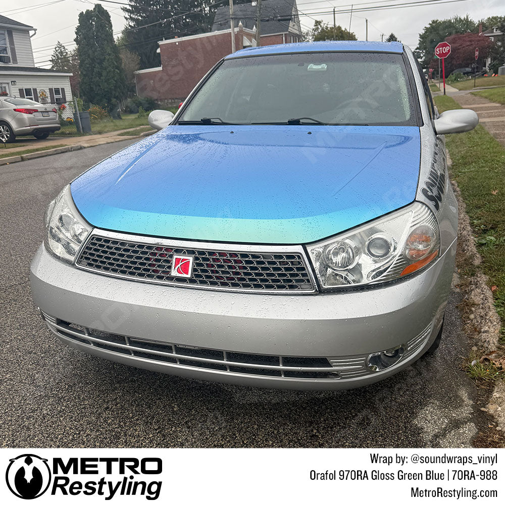 saturn with green blue wrap