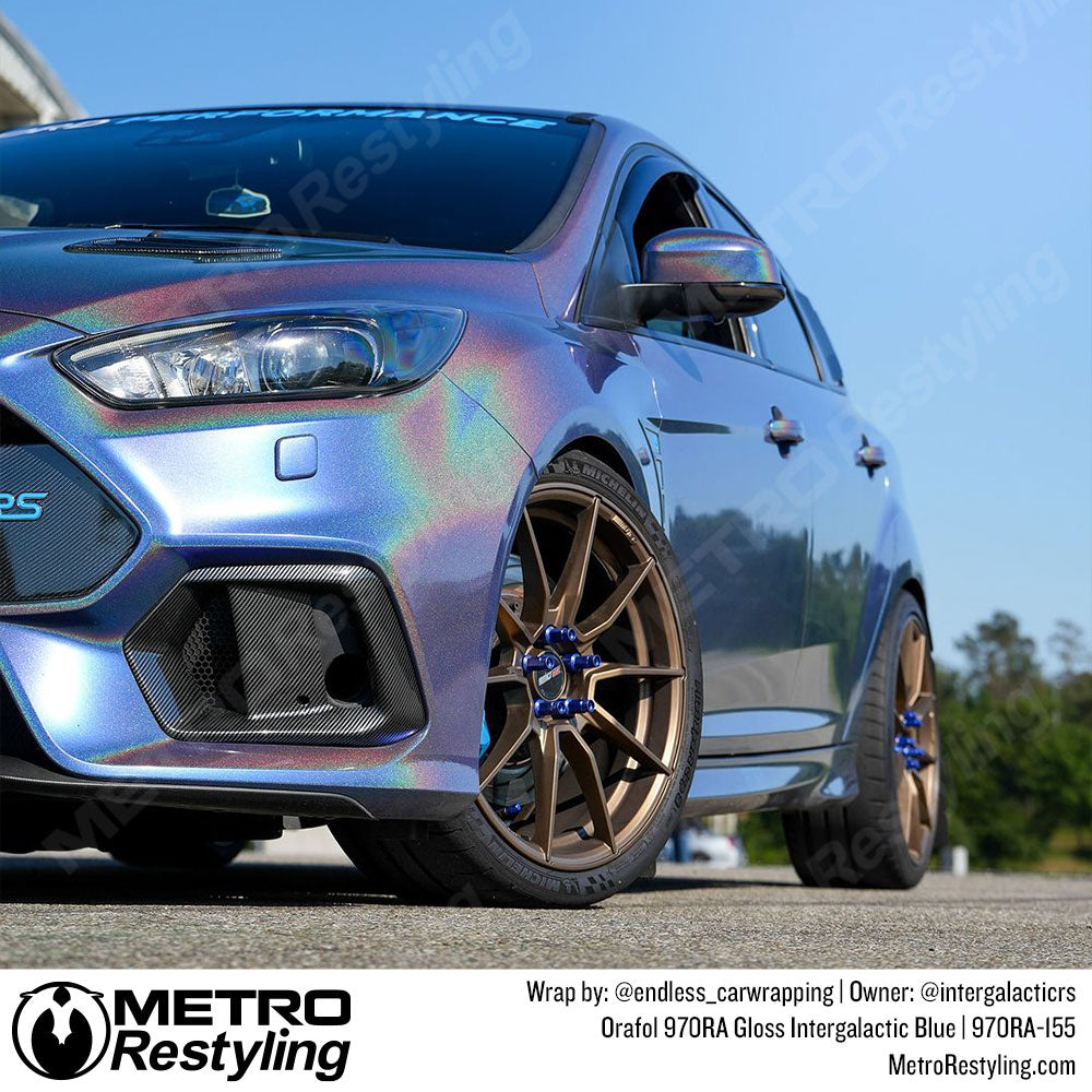 iridescent blue car wrap