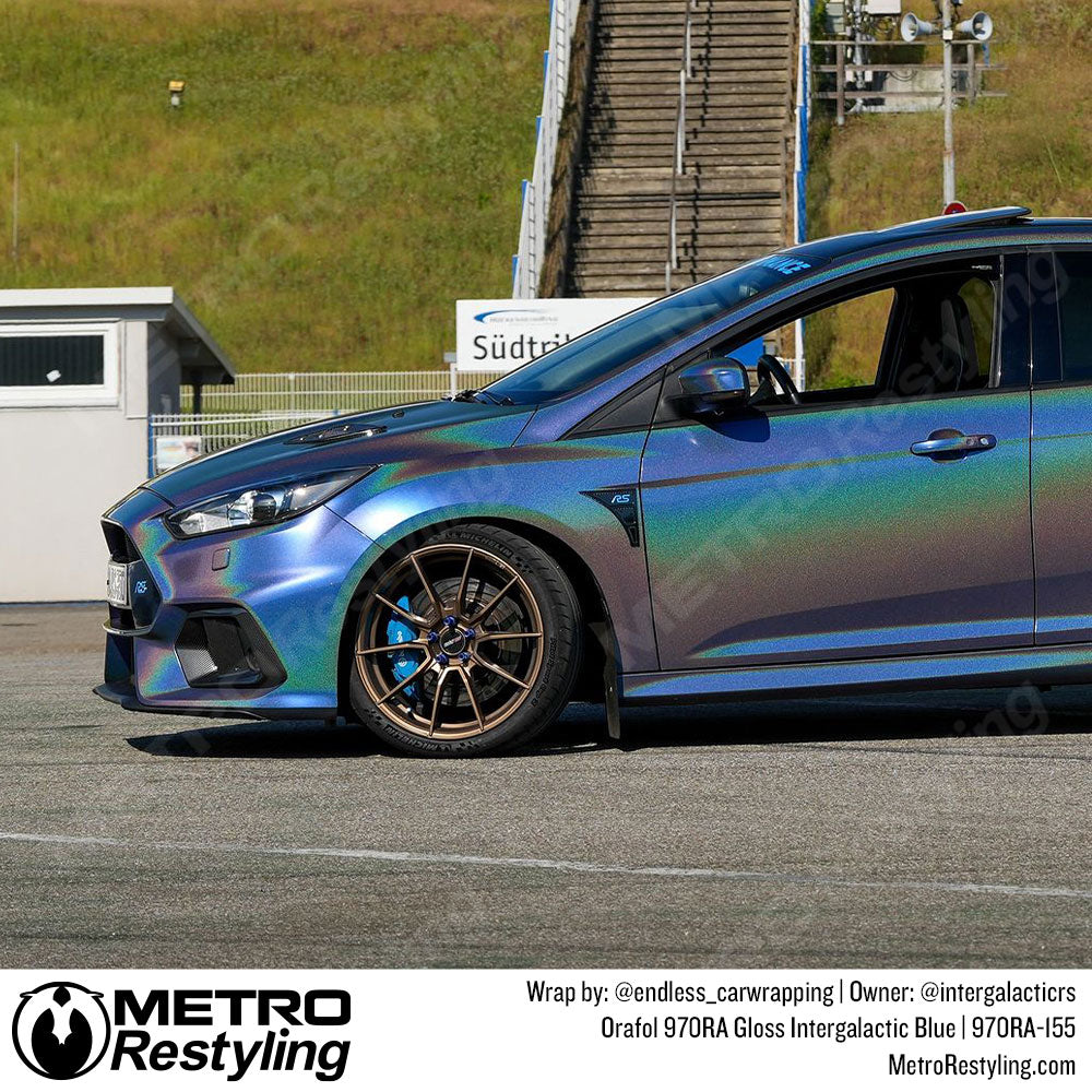 iridescent blue car wrap