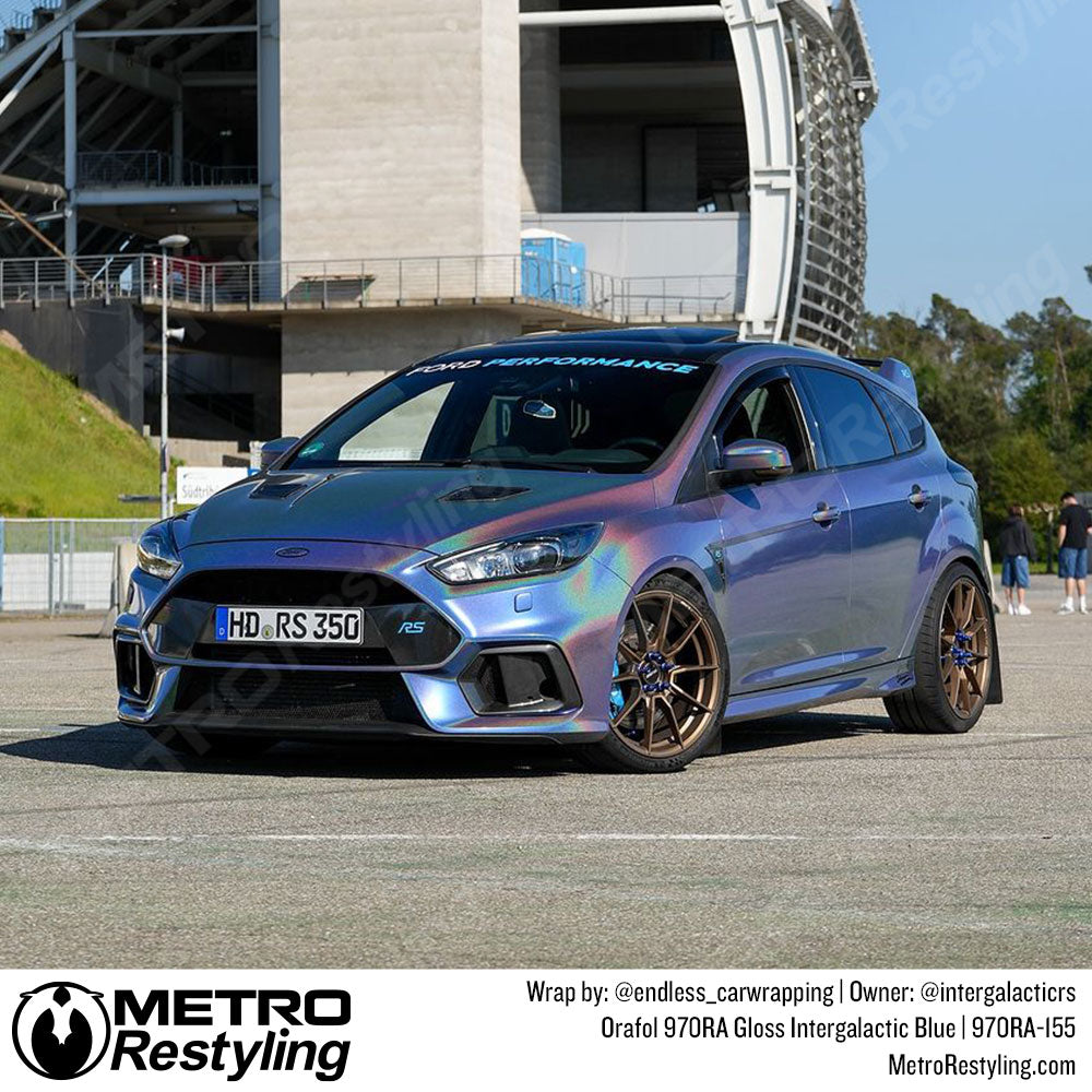 iridescent blue car wrap