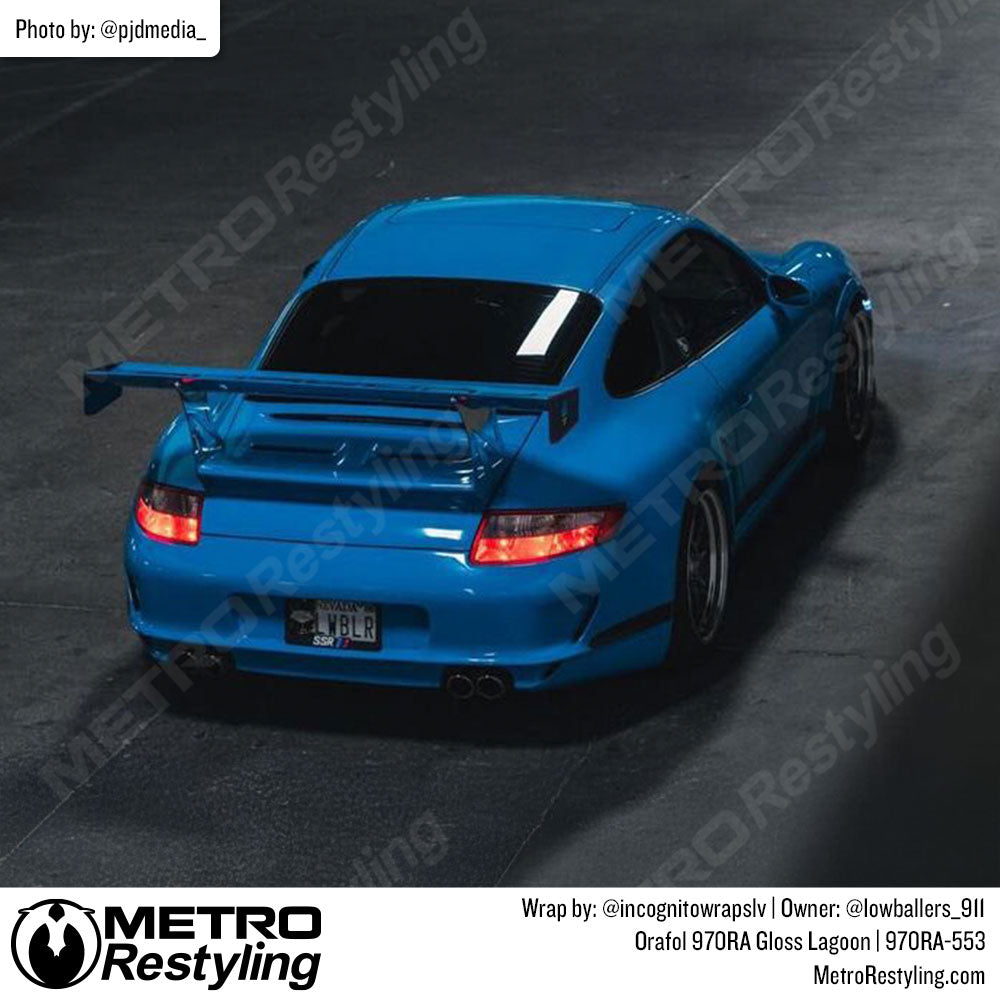 blue porsche wrap