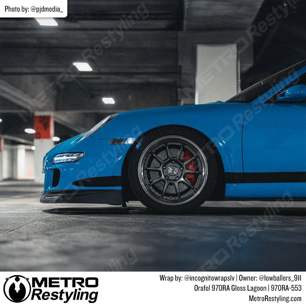 blue porsche wrap