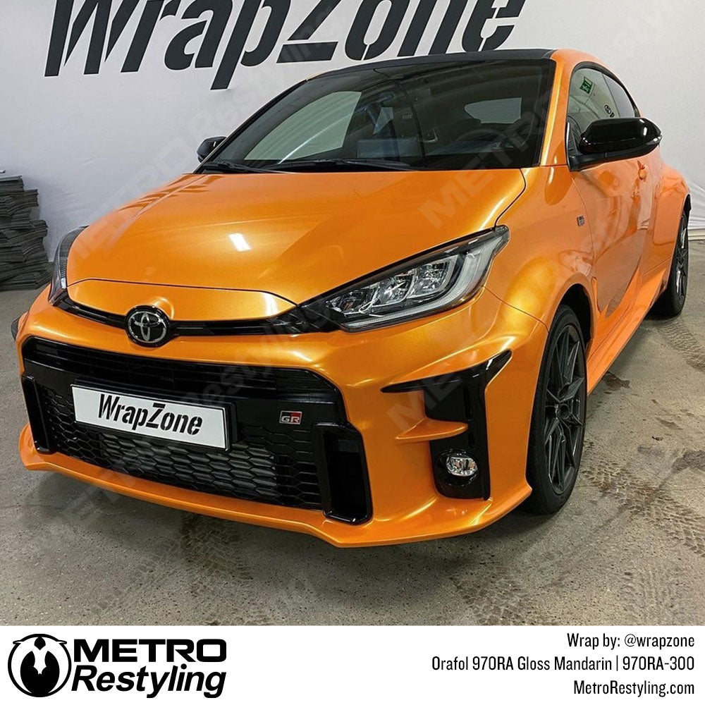 bright orange toyota wrap