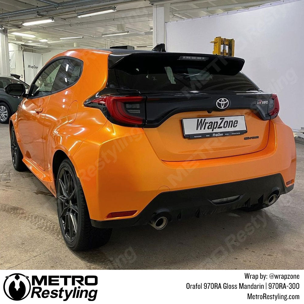 bright orange toyota wrap