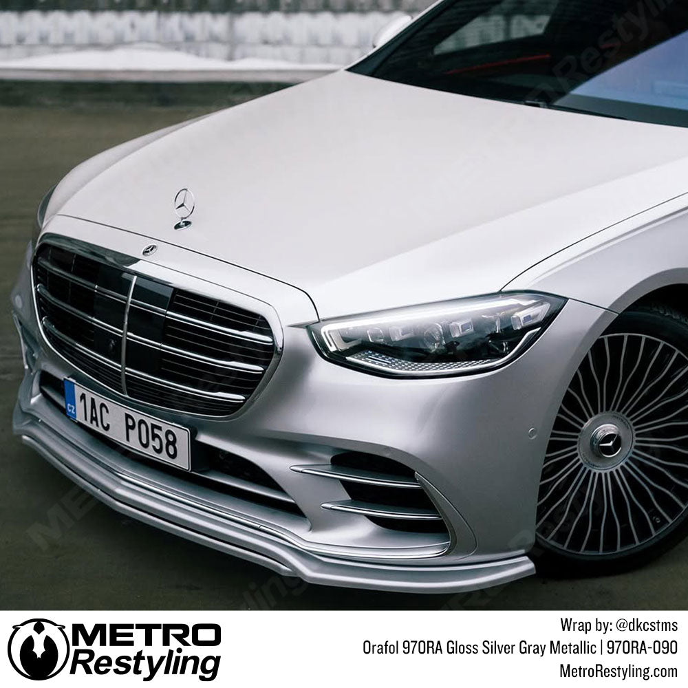 Silver Gray Mercedes Benz Wrapped