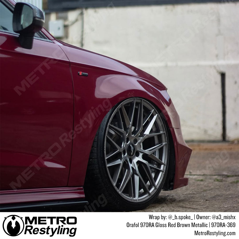 red brown car wrap