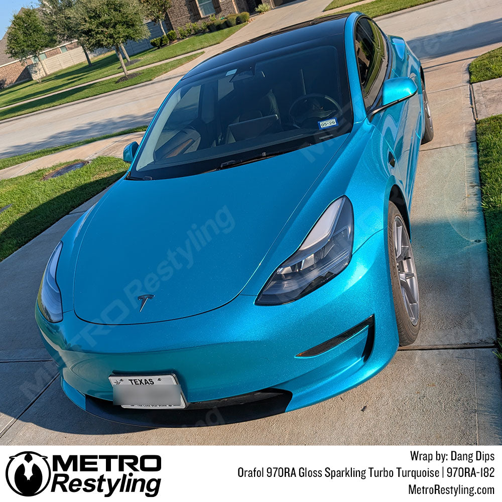Blue Tesla Vinyl Wrap