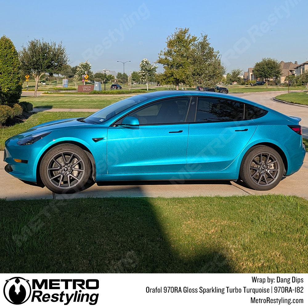 Blue Tesla Wrap