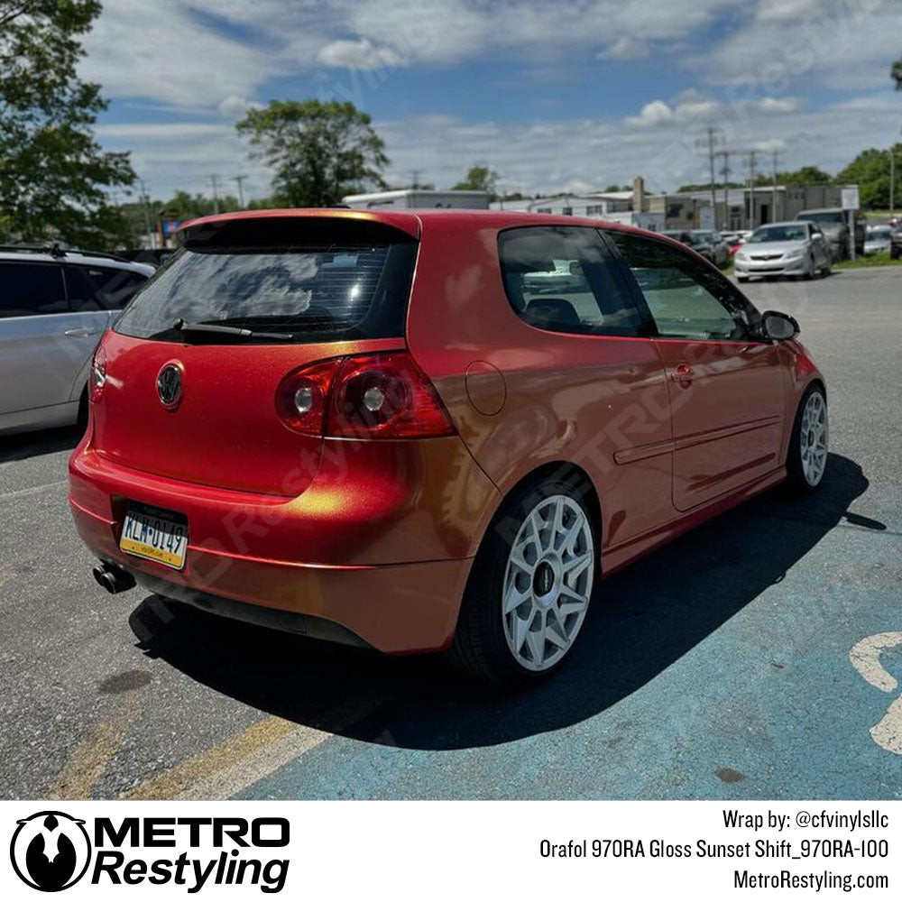 orange color shift car wrap