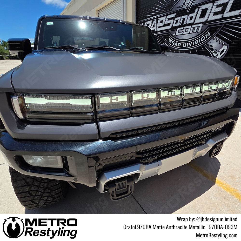 metallic grey hummer wrap
