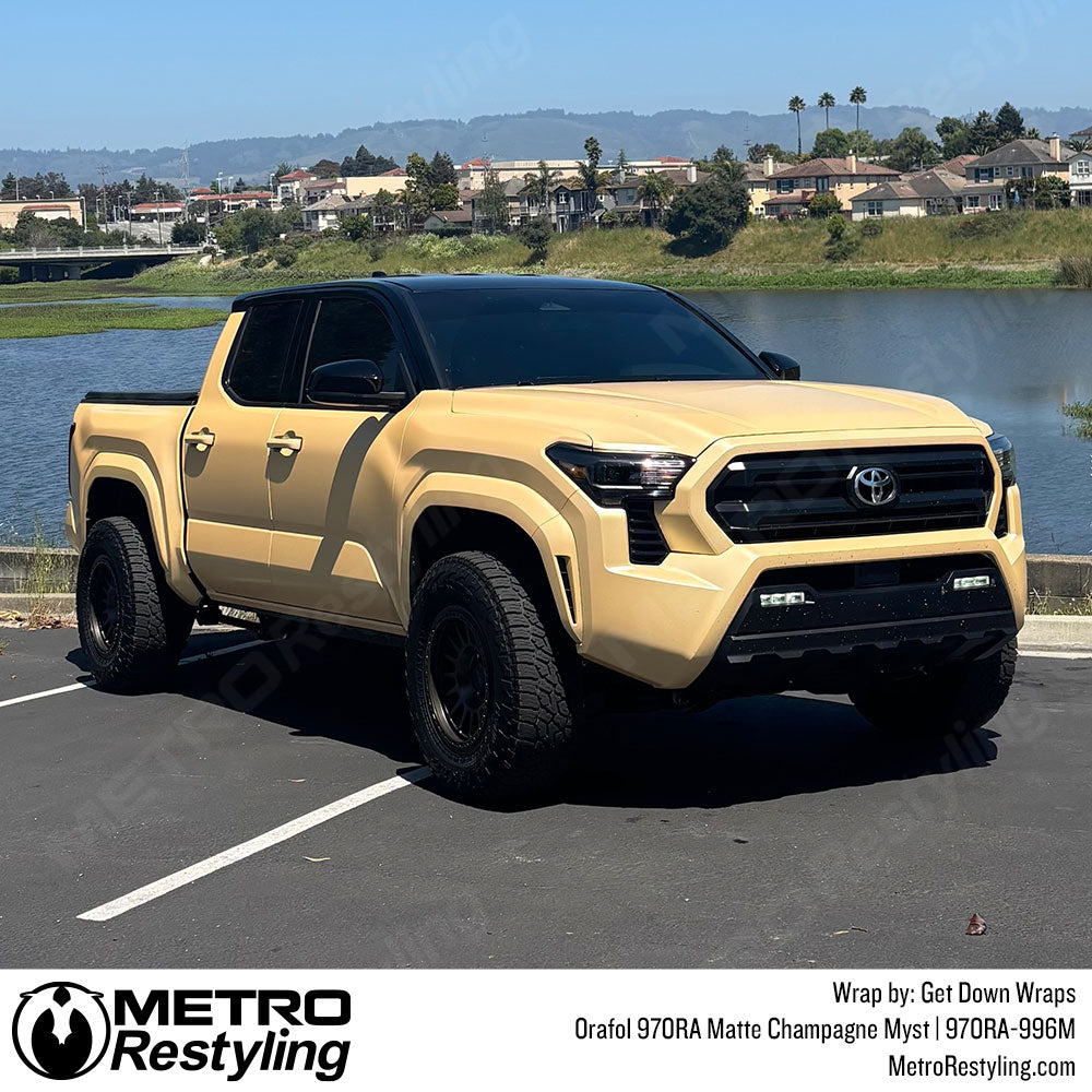matte champagne truck wrap