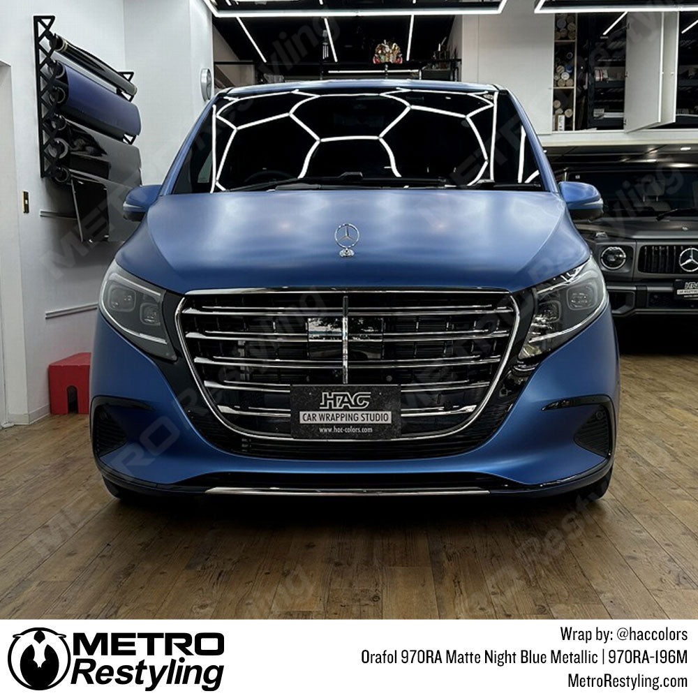 mercedes van with blue wrap