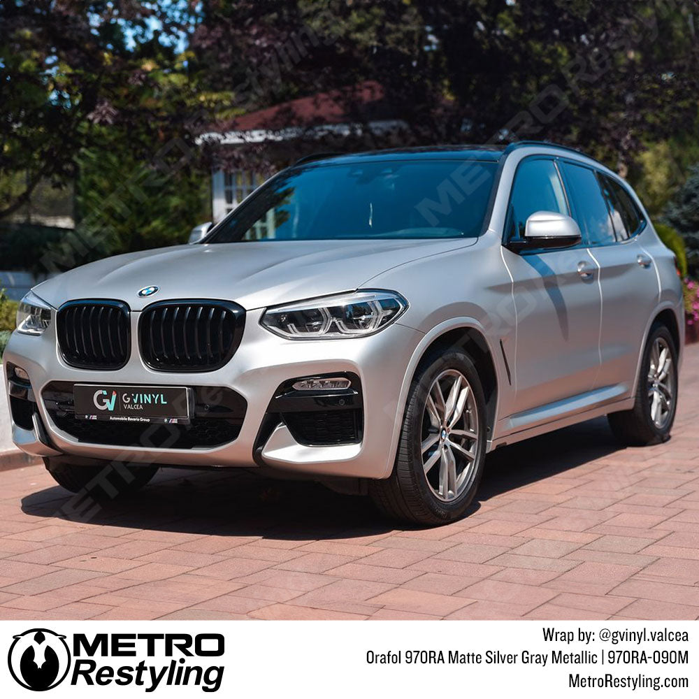 Matte Silver BMW Vinyl Wrap
