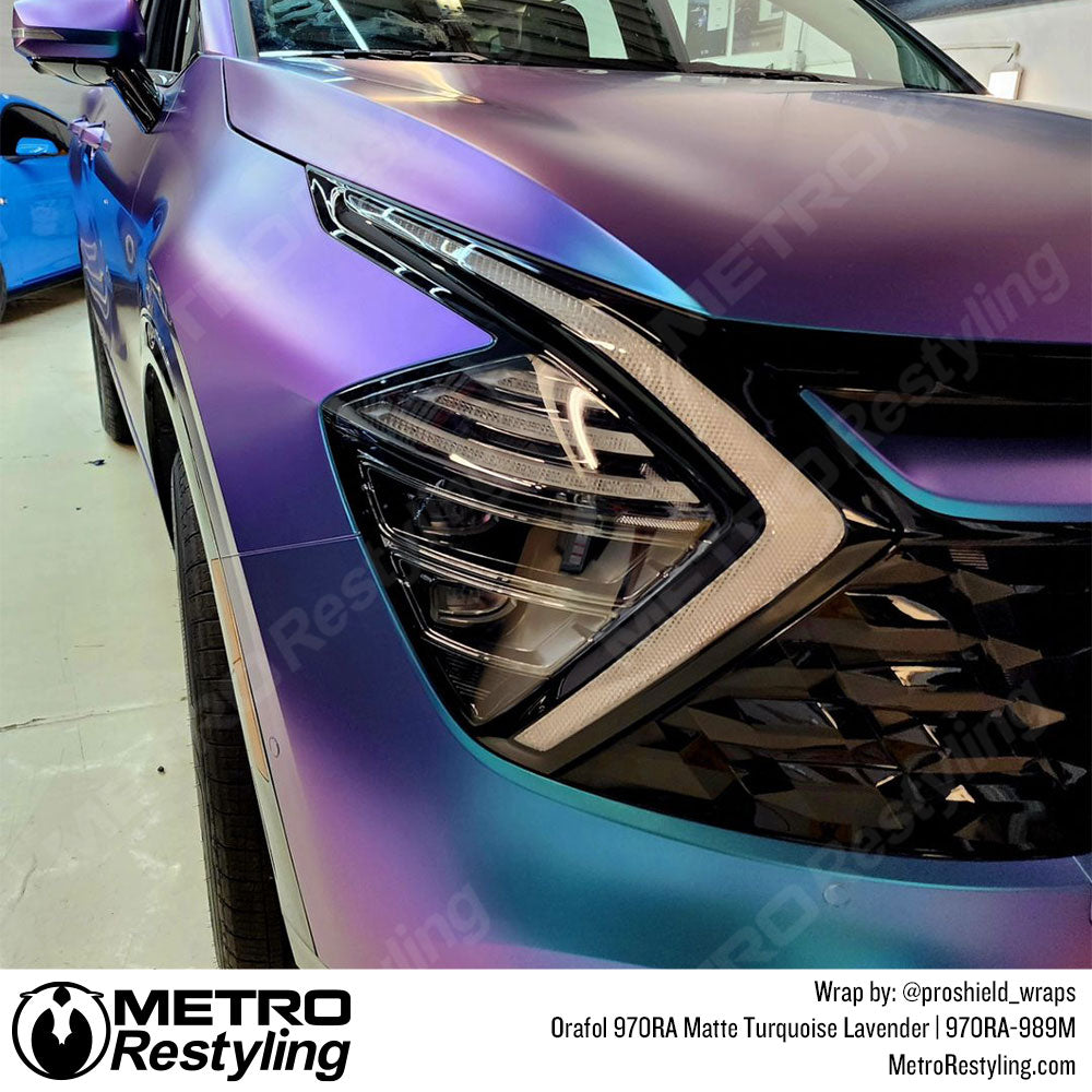 purple blue iridescent kia wrap