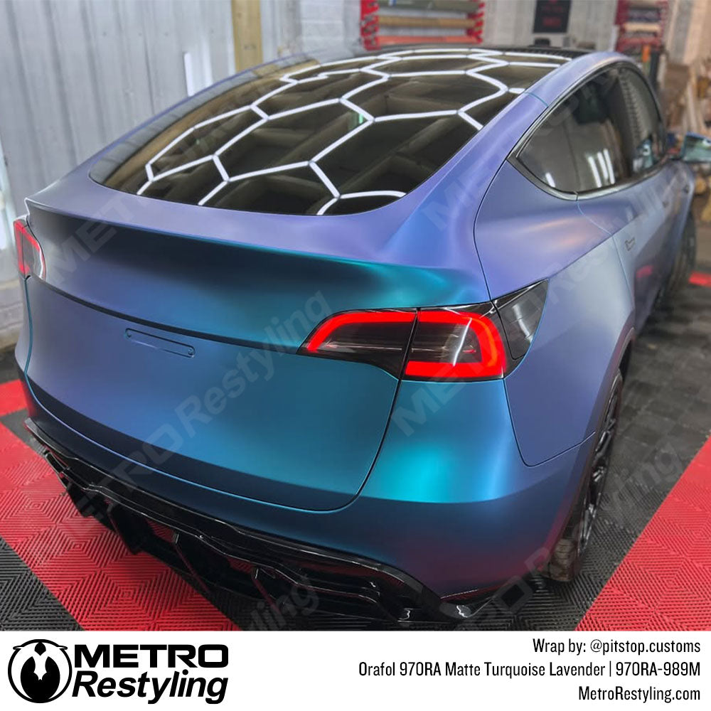 matte color shift tesla wrap