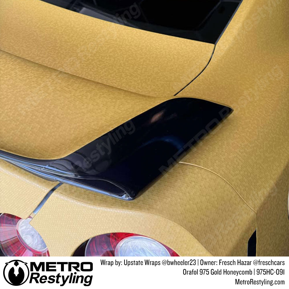 gold honeycomb car wrap