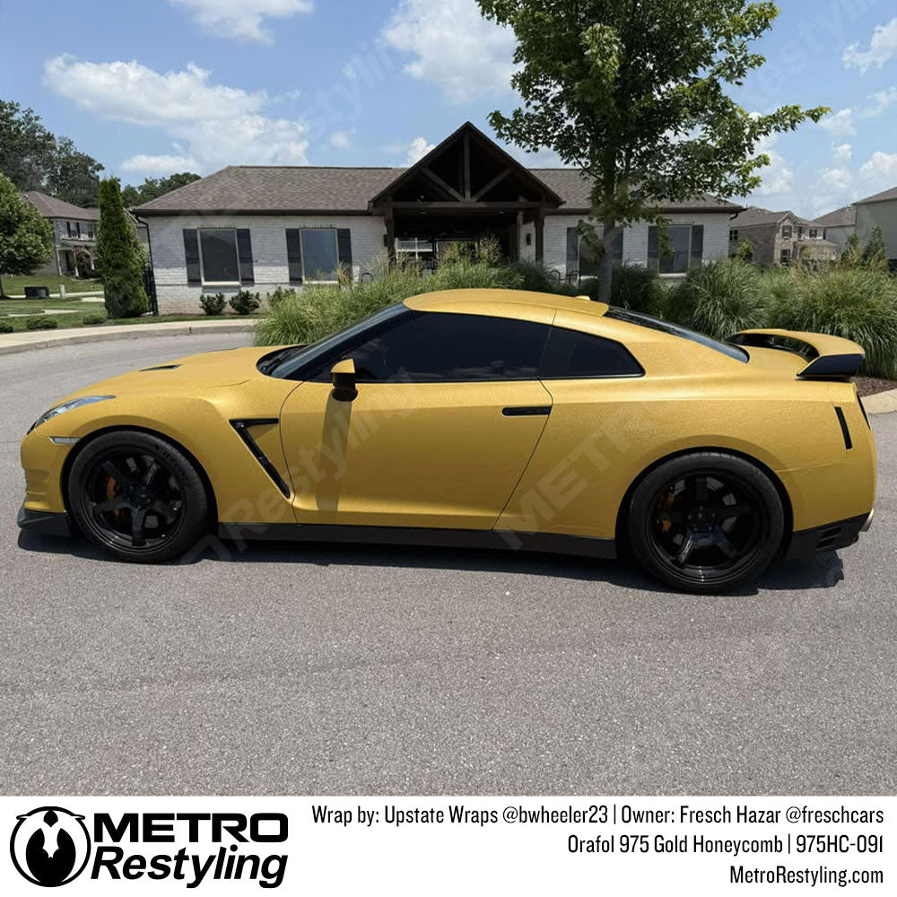 gold honeycomb car wrap