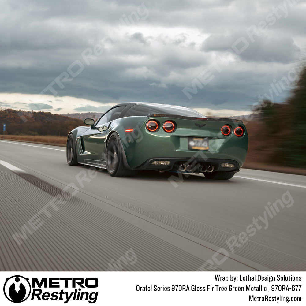 green metallic corvette grand sport vinyl wrap