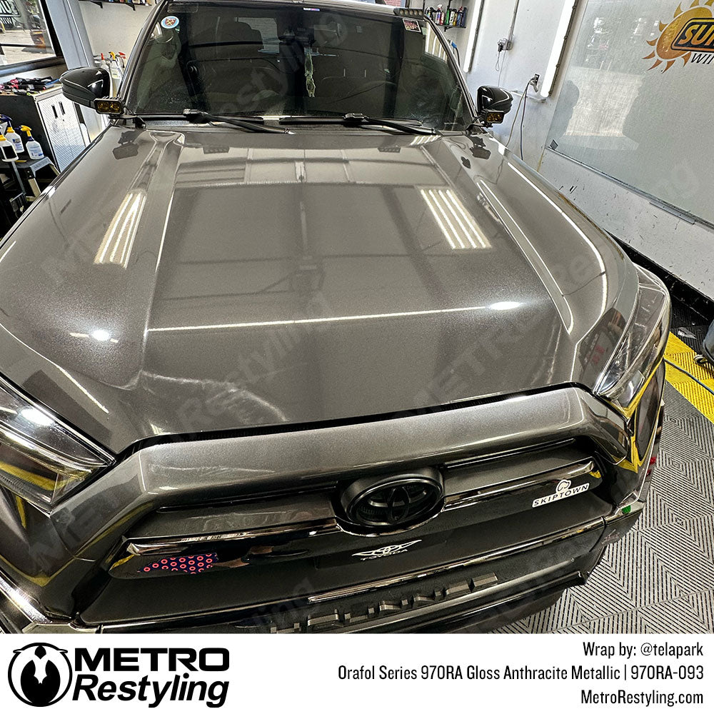 Gloss Anthracite Metallic Vinyl Wrapped Toyota
