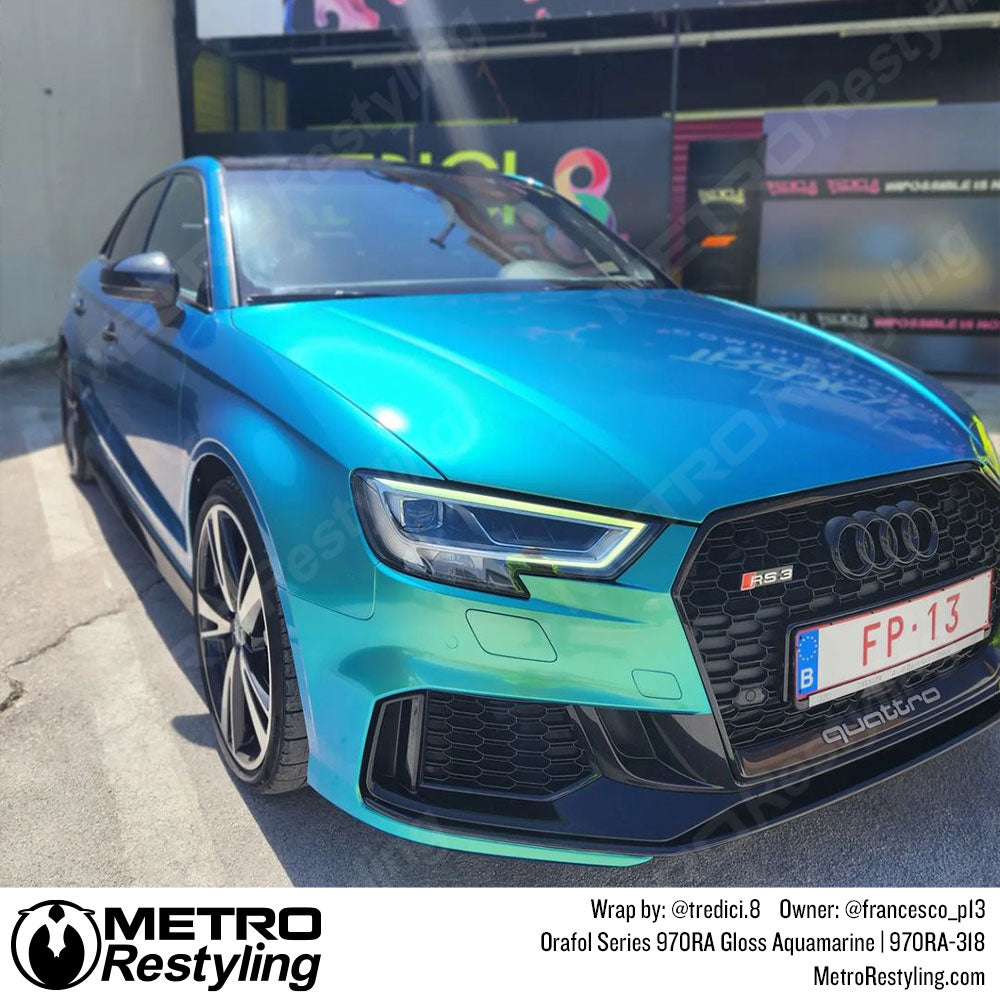 Audi Gloss Aquamarine Vinyl Wrap