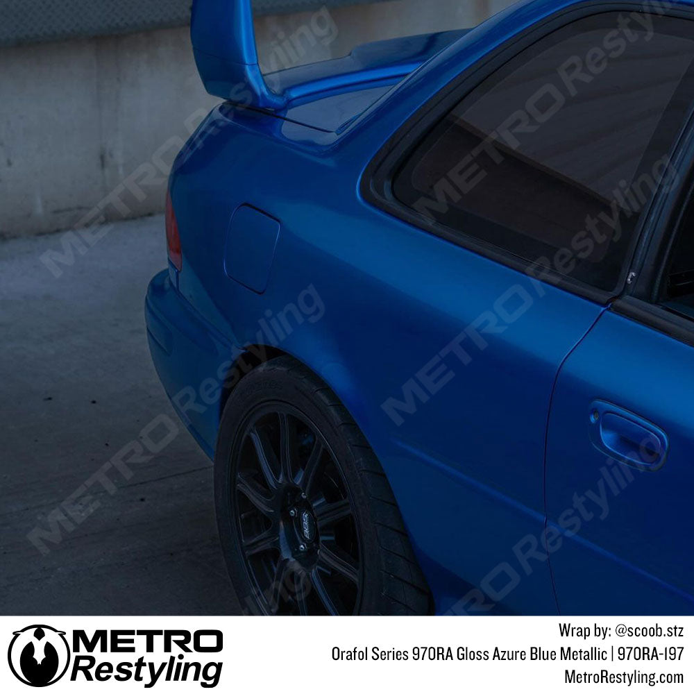 blue subaru wrap