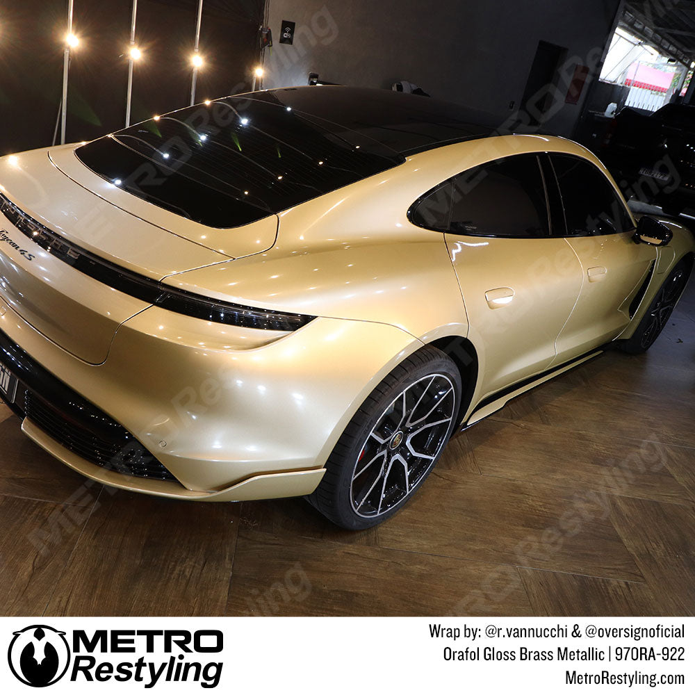 porsche tan metallic car wrap