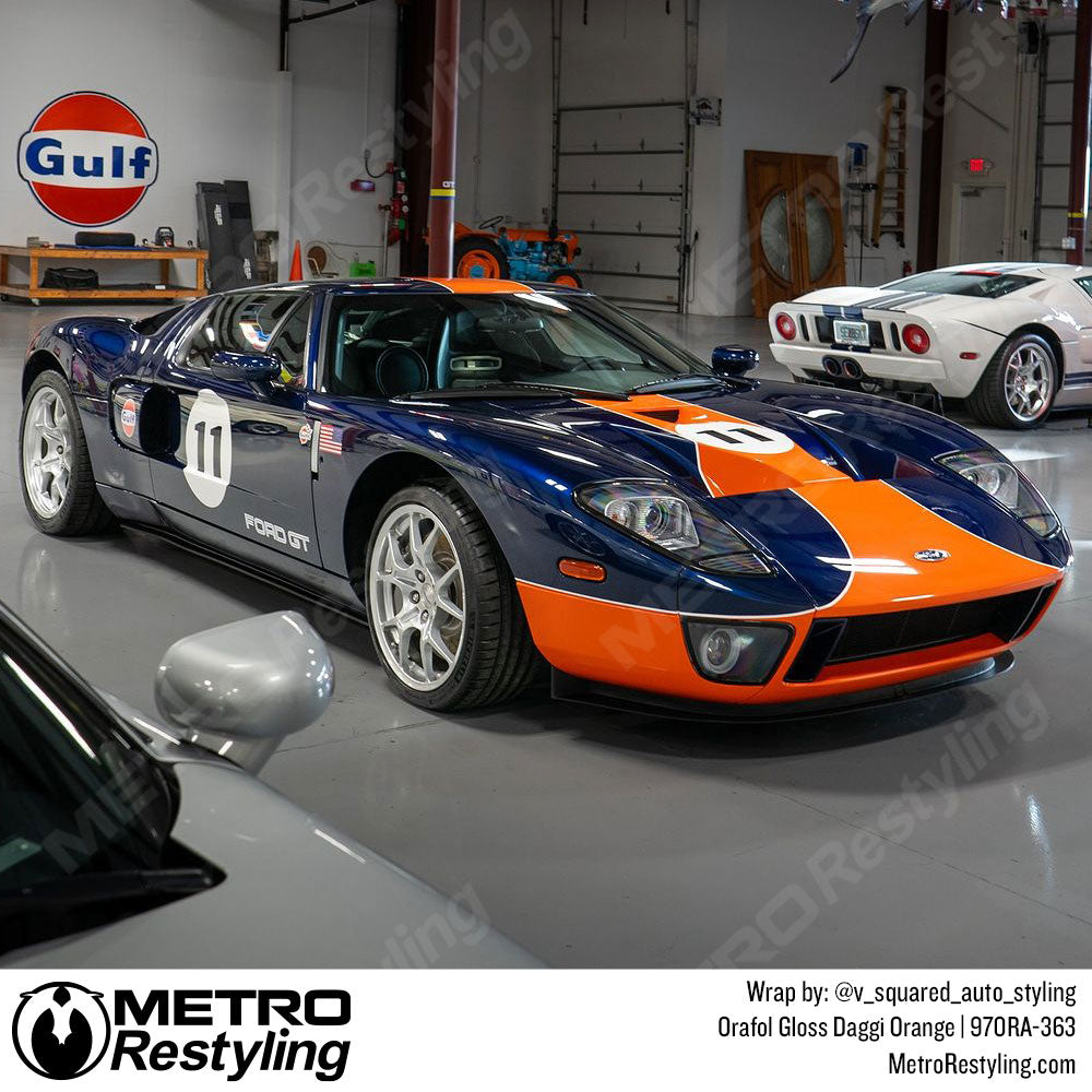 Orange Ford GT Vinyl Wrap