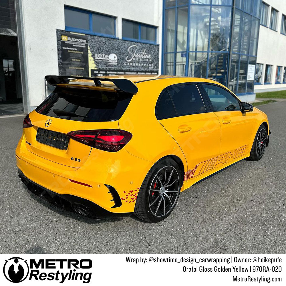 yellow mercedes wrap