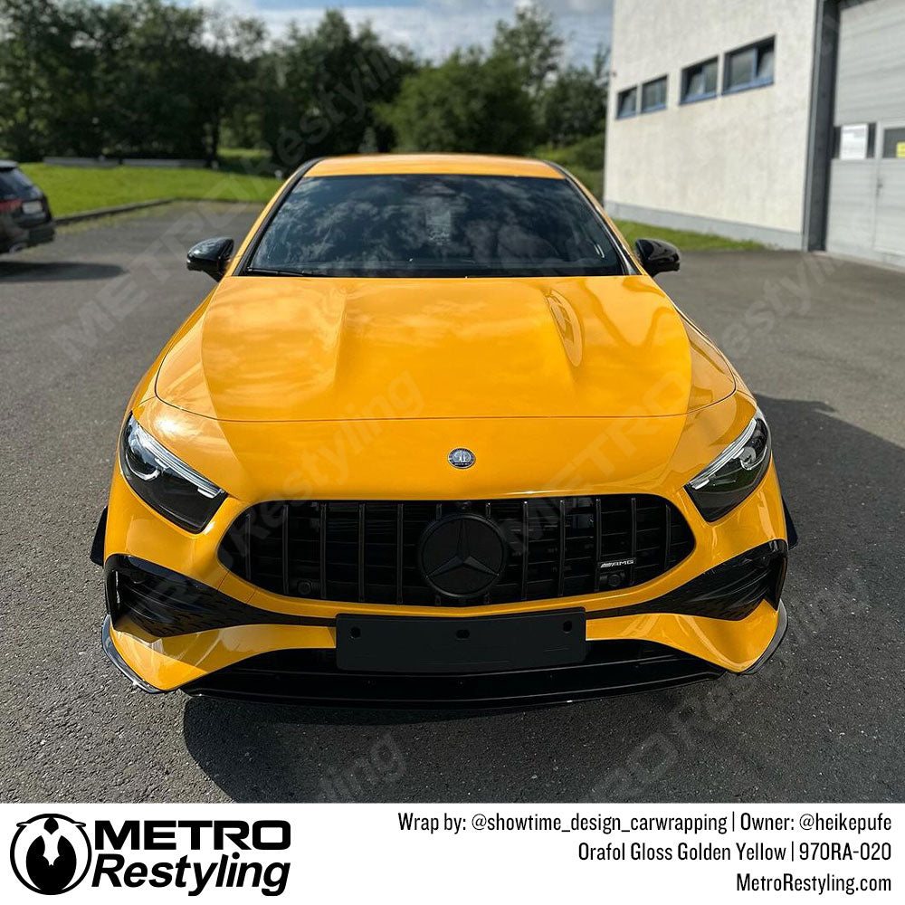 yellow mercedes wrap
