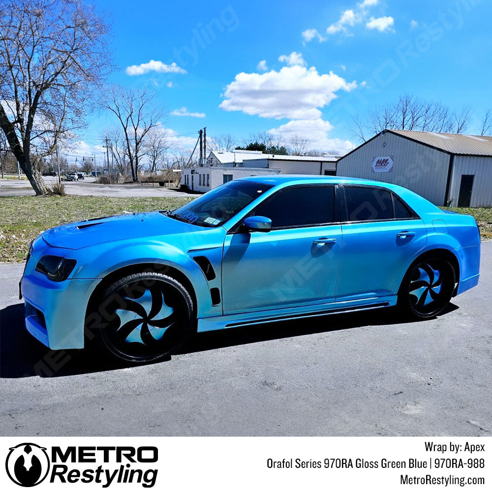 green blue Chrysler wrap