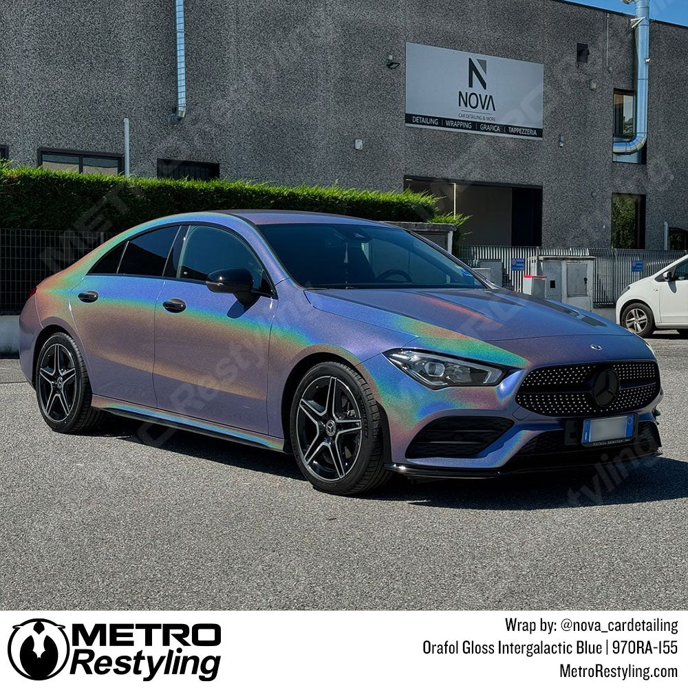 iridescent blue mercedes wrap