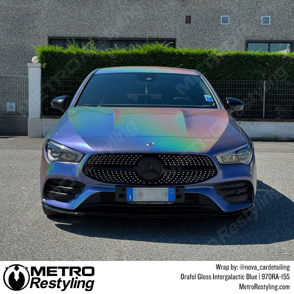 iridescent blue mercedes wrap