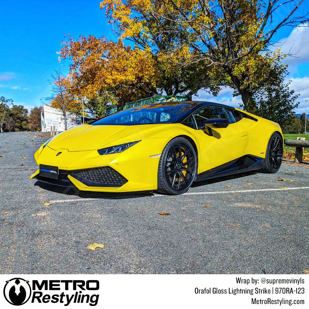 yellow lambo wrap